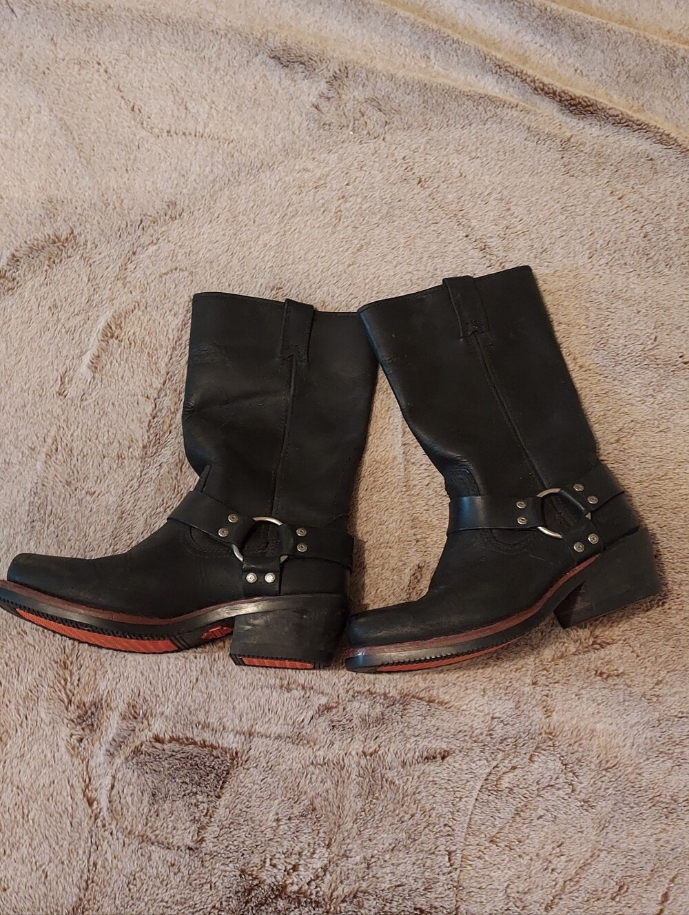 Harley Davidson Motorcycle Black Leather Harness Boots in Women's US 8 / EUR 39 - Picture 4 of 7